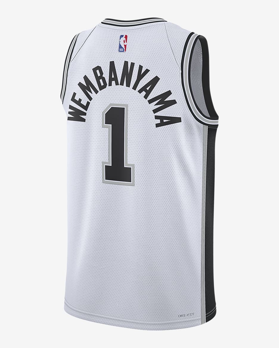 Unisex Nike Victor Wembanyama White San Antonio Spurs Swingman Jersey Association Edition Size Small